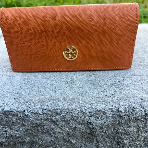 Tory Burch Accessories - Tory Burch Orange Sunglass Case with Gold Logo